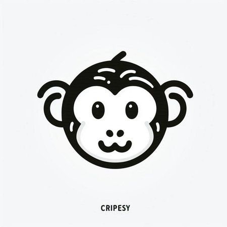 Monkey icon on white background, vector illustration eps 10.の写真素材