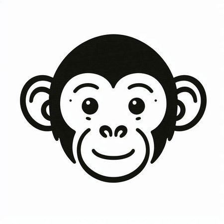Monkey head isolated on a white background. Cartoon style. Vector illustration.の写真素材