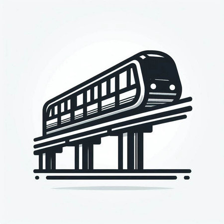 Train icon. Modern vector illustration. Monochrome design element.