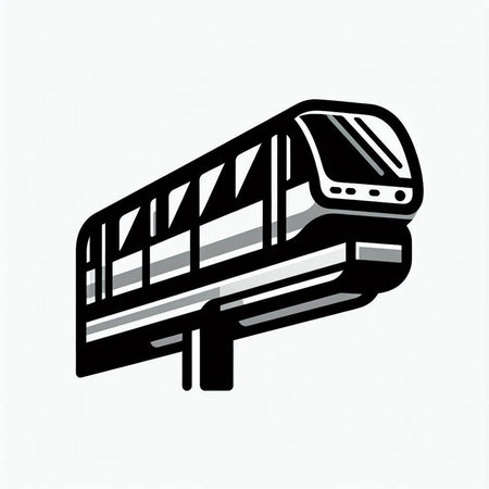 Subway vector icon, isolated on a white background. Vector illustration.