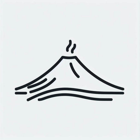 Volcano line icon, volcano sign, vector illustration, eps 10.の写真素材