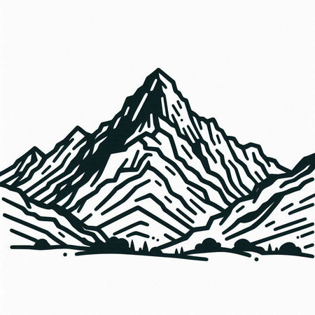 Mountains. Hand drawn sketch. Vector illustration for your design.の写真素材