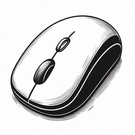 Computer mouse isolated on white background. Vector illustration. EPS 10.
