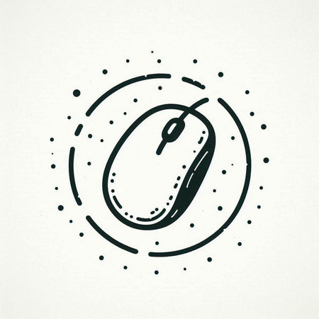 Hand drawn computer mouse icon in doodle style. Vector illustration.
