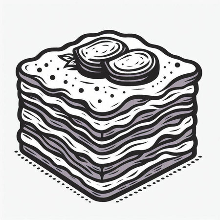 Cake doodle vector illustration. Hand drawn illustration of cake.の写真素材