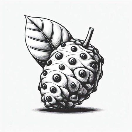 Mulberry fruit hand drawn vector illustration. Mulberry fruit sketch.