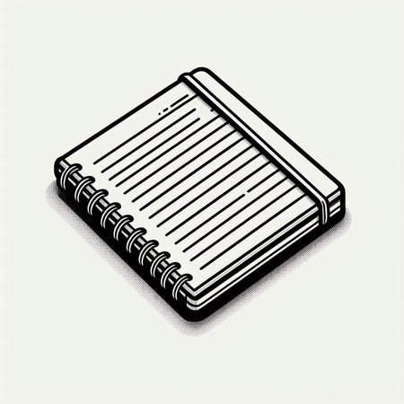 Sketch of notebook isolated on white background. Vector illustration.