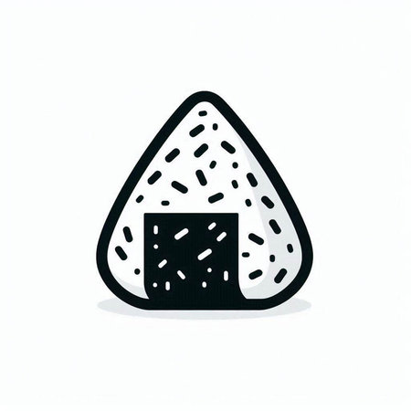 Sushi icon on white background. Vector illustration in doodle style.