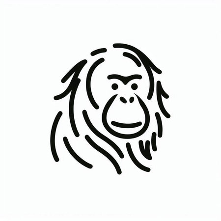 Monkey logo design. Vector illustration of a monkey. Hand drawn style.