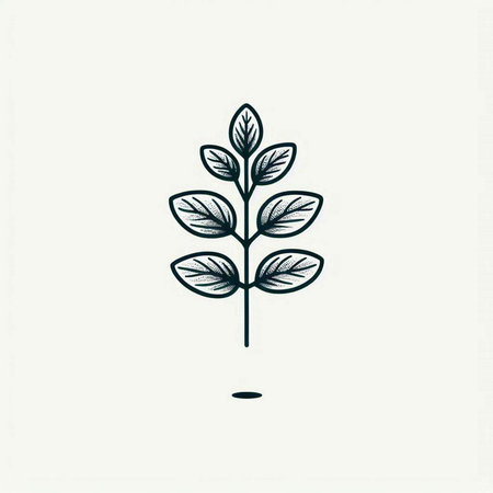 Eco friendly plant with leaves on white background. Vector illustration.