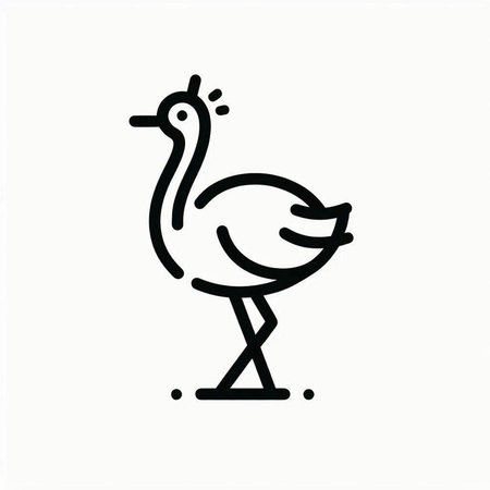 Ostrich line icon. Outline pictogram for web page, mobile app, promo.の写真素材