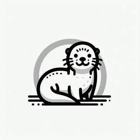 Cute otter vector icon. Animal symbol. Vector illustration.の写真素材