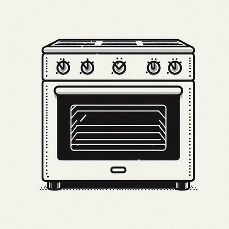 Oven icon on white background. Vector illustration. Eps 10.