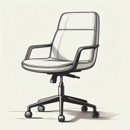 Sketch office chair. Hand drawn vector illustration in sketch style.の写真素材