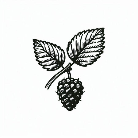 Blackberry hand drawn vector illustration. Blackberry berry isolated on white background.