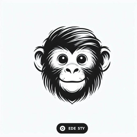 Monkey head. Vector illustration on a white background. Eps 10