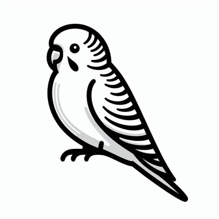Budgerigar icon isolated on white background. Vector illustration.