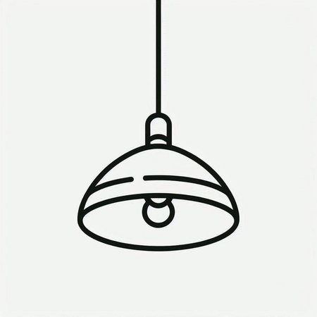 hanging chandelier doodle line icon, vector illustrationの写真素材