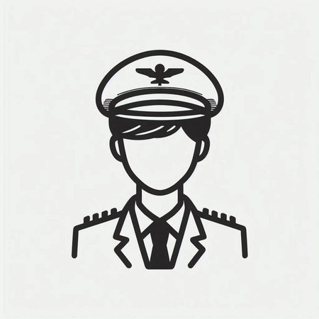 Pilot icon in outline style. Vector illustration on white background.