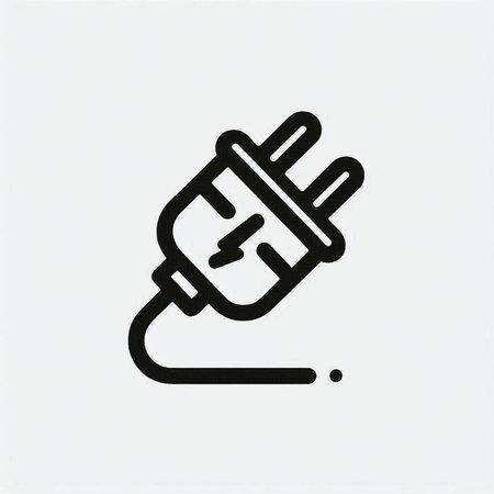 Electric plug icon, vector illustration. Simple black symbol on white background.