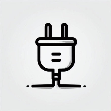 Electric plug icon, vector illustration. Flat design style. Outline.