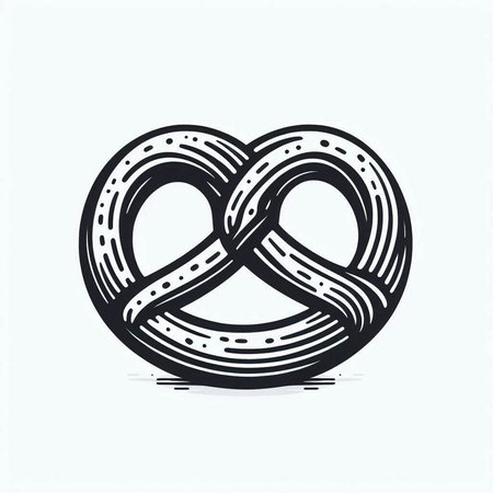 Pretzel icon. Bakery symbol. Vintage style. Vector illustration.