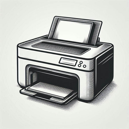Printer, inkjet printer. Inkjet printer. Vector illustration