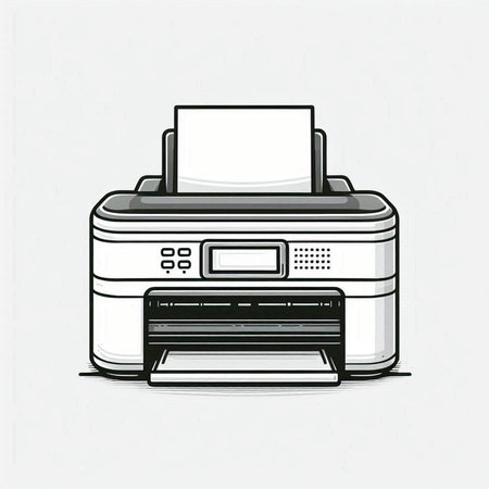 Printer isolated on white background. Vector illustration. Eps 10.