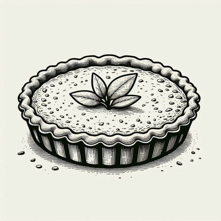 Hand drawn sketch of a pie. Vector illustration on white background.