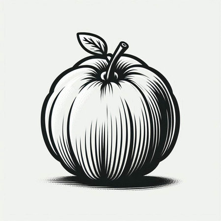 Pumpkin vector illustration. Black and white hand drawn illustration.の写真素材