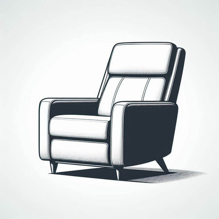 Comfortable armchair, vector illustration in retro style. Furniture for living room.の写真素材