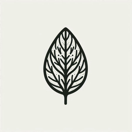Leaf vector logo design template. Hand drawn botanical illustration.