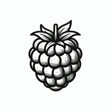 Raspberry. Hand drawn sketch. Vector illustration on white background.