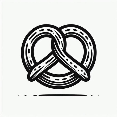Pretzel vector icon. Hand drawn illustration of pretzel vector icon for web design