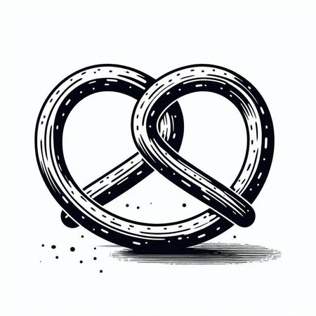 Pretzel icon on white background. Vector illustration of pretzel.