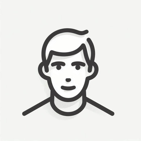 Man face outline icon, thin line vector illustration, eps10