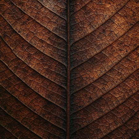 Close up of brown leaf texture. Abstract background and texture for design.