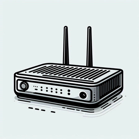 Wireless router on a light background. Vector illustration. Eps 10.