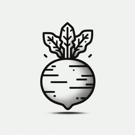 Beetroot vector icon. Vegetable engraved style illustration. Editable stroke.