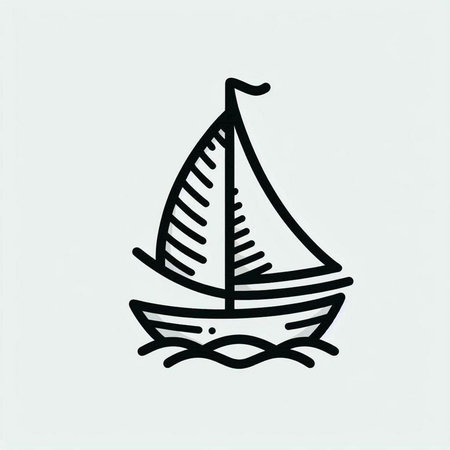 Sailing boat doodle icon, vector illustration. Hand drawn sailboat.
