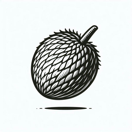 Soursop fruit. Hand drawn sketch style. Vector illustration.