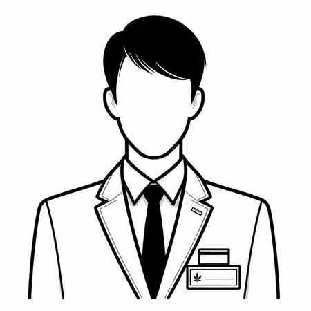 Businessman with briefcase on a white background. Vector illustration.