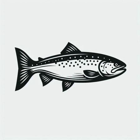 Salmon fish on white background. Vector illustration of a salmon.の写真素材