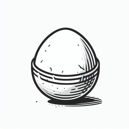 Egg in a basket on a white background. Vector illustration.