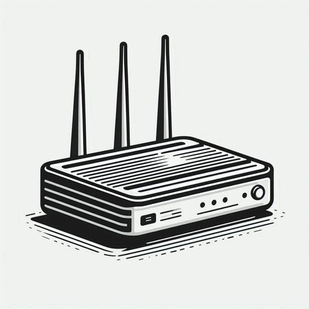 Wireless router, vector illustration. Isolated on white background.