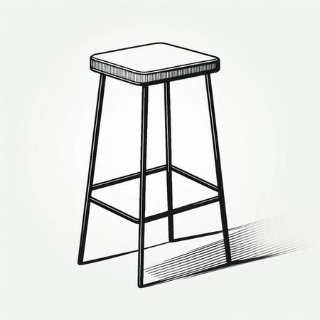 Bar stool on a white background. Vector illustration in sketch style.