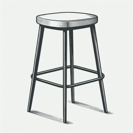 Bar stool on a white background. Vector illustration of a bar stool.
