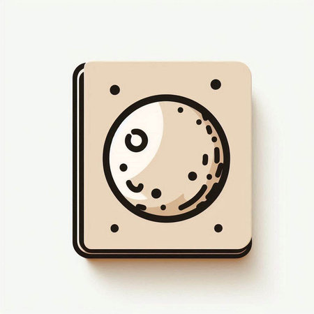 Vector illustration of the moon in a socket on a white background.