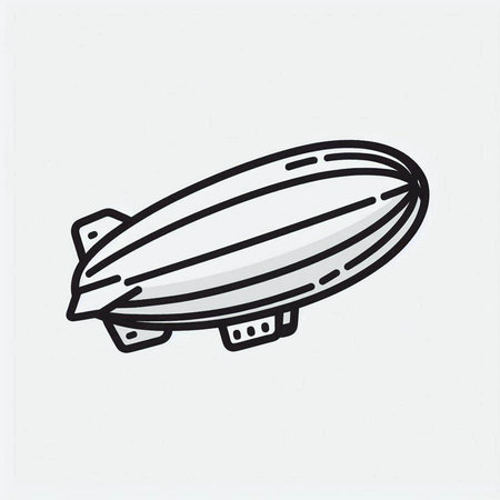 Airship icon, vector illustration. Hand drawn airship icon.