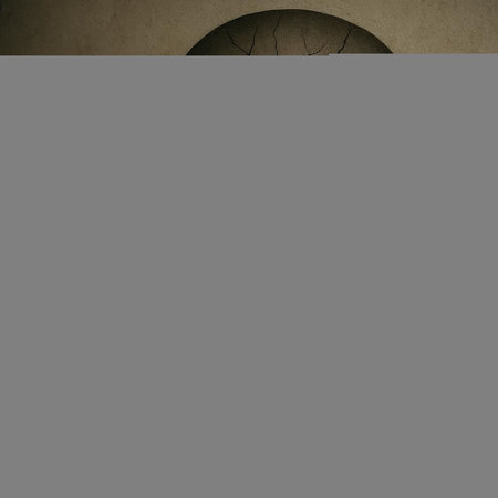Illustration of a cracked hole in a wall with a human head